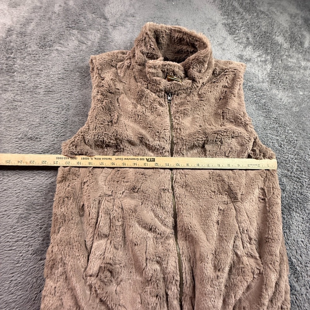 Sanctuary Sherpa Vest Women M Brown Fuzzy Faux Fur Zip Up Sleeveless Jacket - Picture 4 of 5